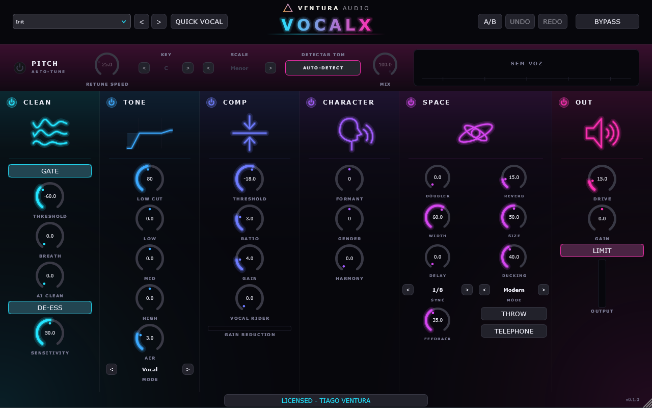 VOCALX - interface